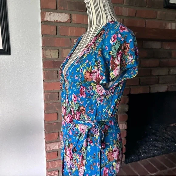 Auguste Beach House Frill Wrap Floral Maxi Dress in Blue Sz 6 - Picture 8 of 12